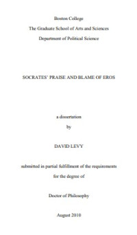 Image of SOCRATES’ PRAISE AND BLAME OF EROS